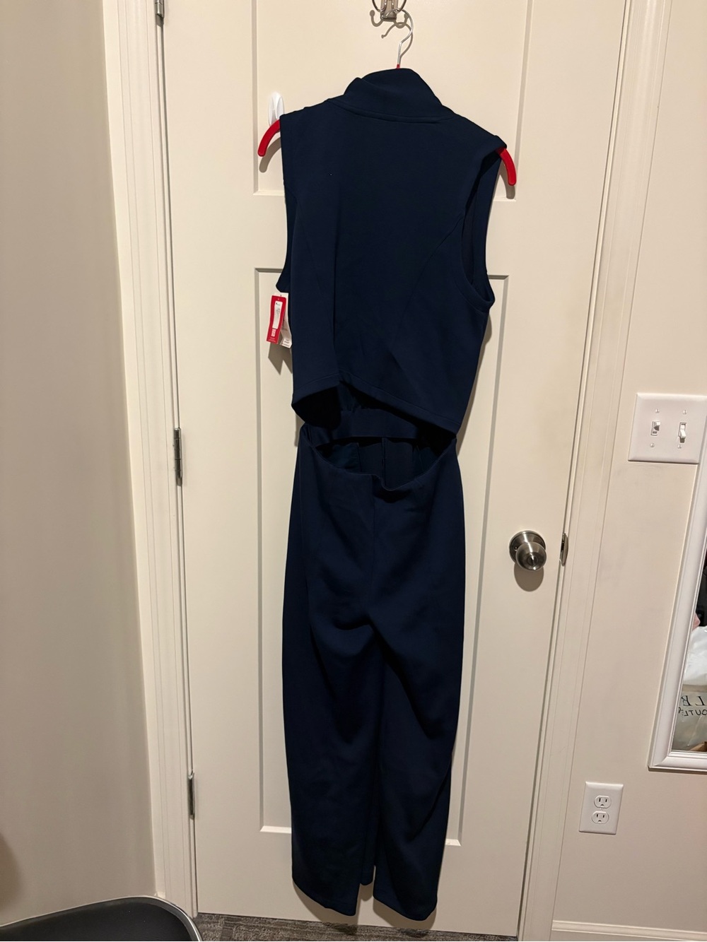 SPANX AirEssentials Shawl Collar Half Zip Jumpsuit SP Color:Timeless Navy NWT - Picture 7 of 8